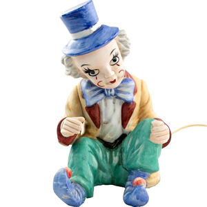 Ceramic Night Light Vintage Clown Multi-Color Home Decor Lamp Hand Painted Hobo